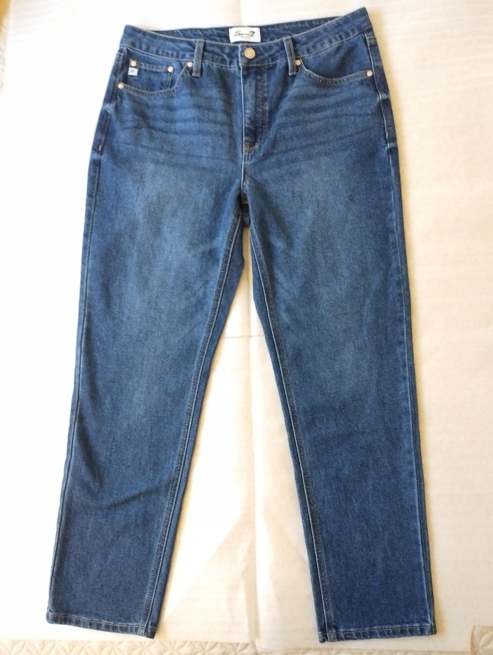 Seven7 Blue Jeans Straight Leg High Rise Classic Style Size 12